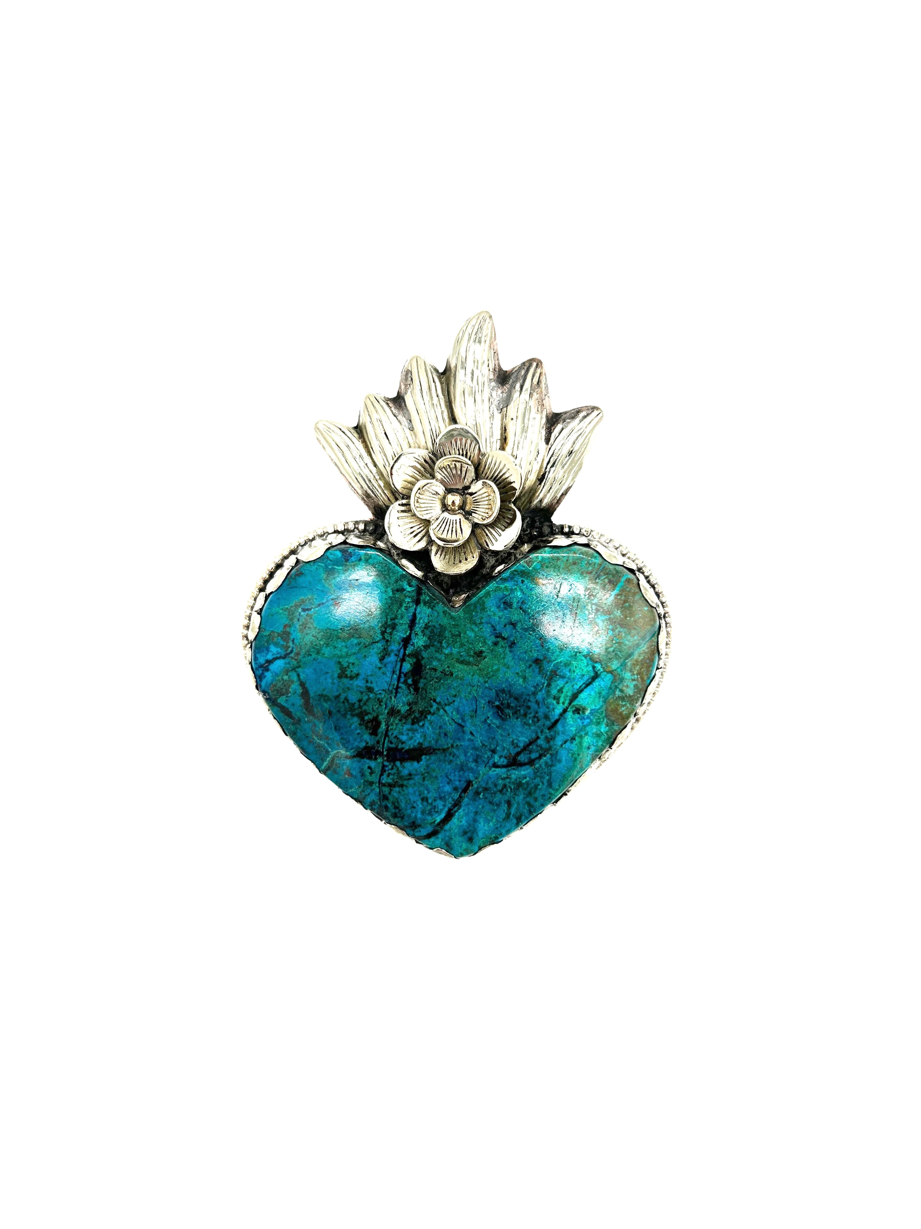 Turquoise Sacred Heart Pendant